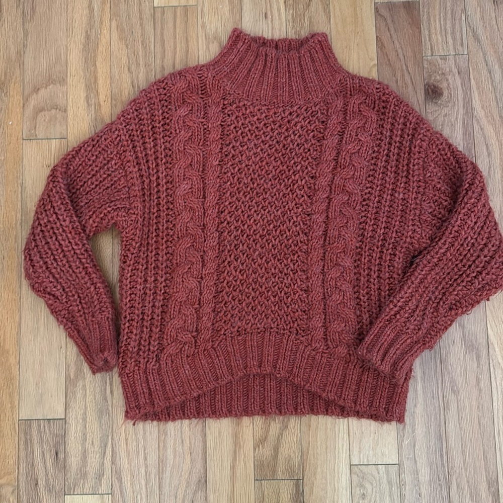 Universal Thread | Rust Cable Knit | Mock Turtleneck Sweater | size XS